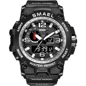 Aimes Men's  Electronic Large Dual Display Waterproof Military LED Stopwatch